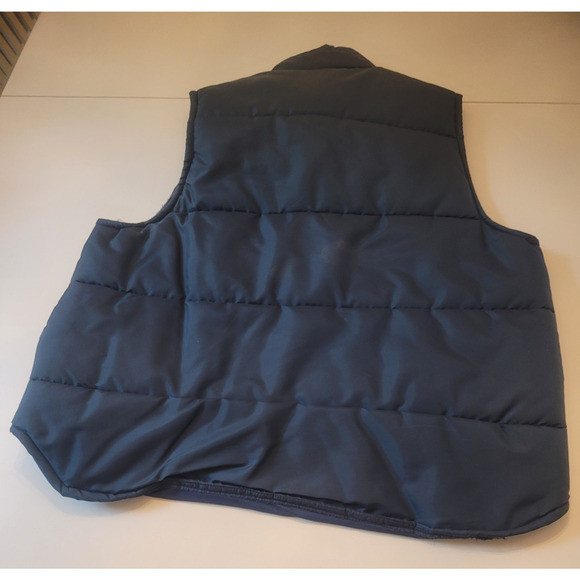 Vintage Union Carbine Pla-Jac Dunbrooke XL Navy Sleeveless Full Snap Puffer Vest - Picture 5 of 6